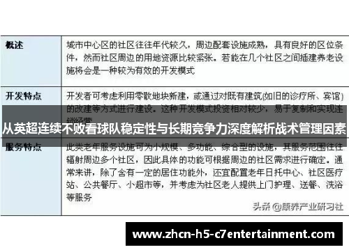 从英超连续不败看球队稳定性与长期竞争力深度解析战术管理因素